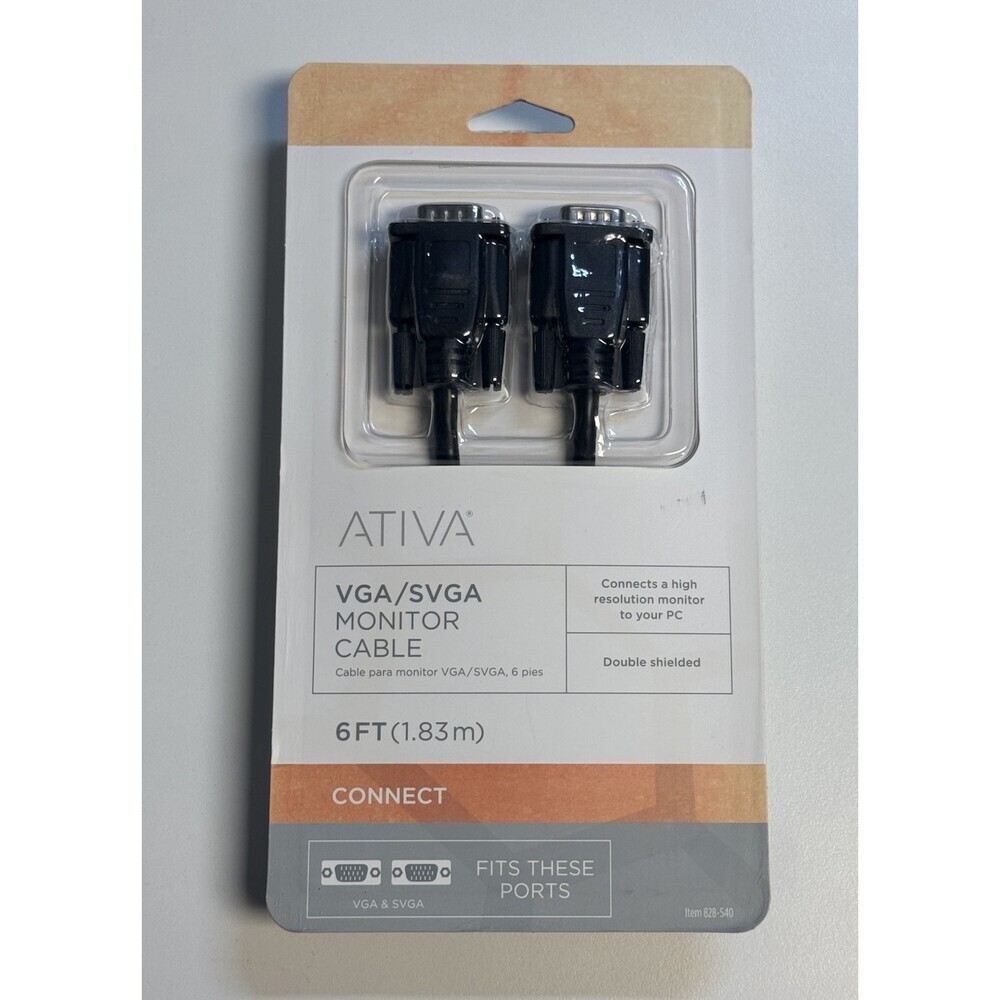 6FT VGA SVGA Monitor Cable Adapter Connects Monitor To PC Double Shielded SEALED